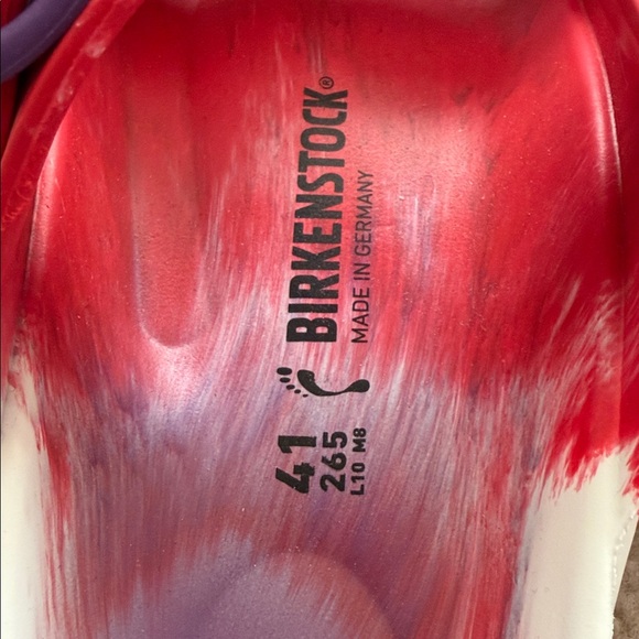 Birkenstock Red and Purple Sandals , women’s 10 , men’s 8. - Picture 2 of 6